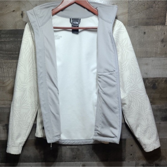 THE NORTH FACE Women's Softshell Bionic White Patterned Fleece AMVX Jacket Sz SP - Picture 11 of 14